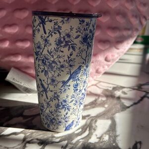 French Connection White and Blue Floral Tumbler